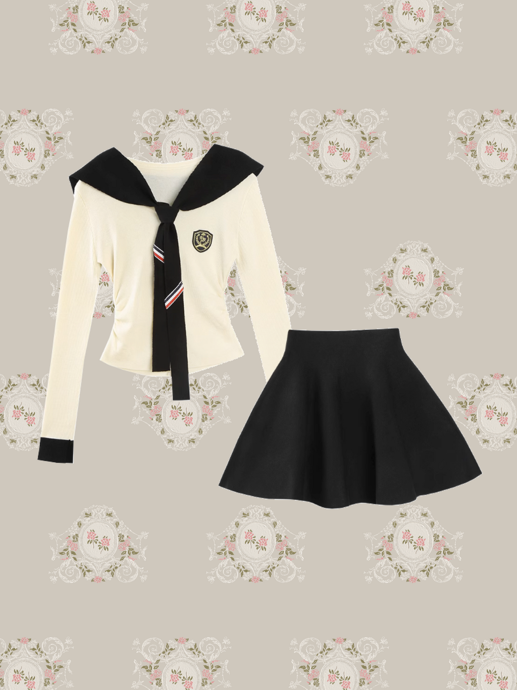 Sailor Collar Knit Set Up/セーラーカラーニットセットアップ Sailor Collar Knit Set Up/セーラーカラーニットセットアップ