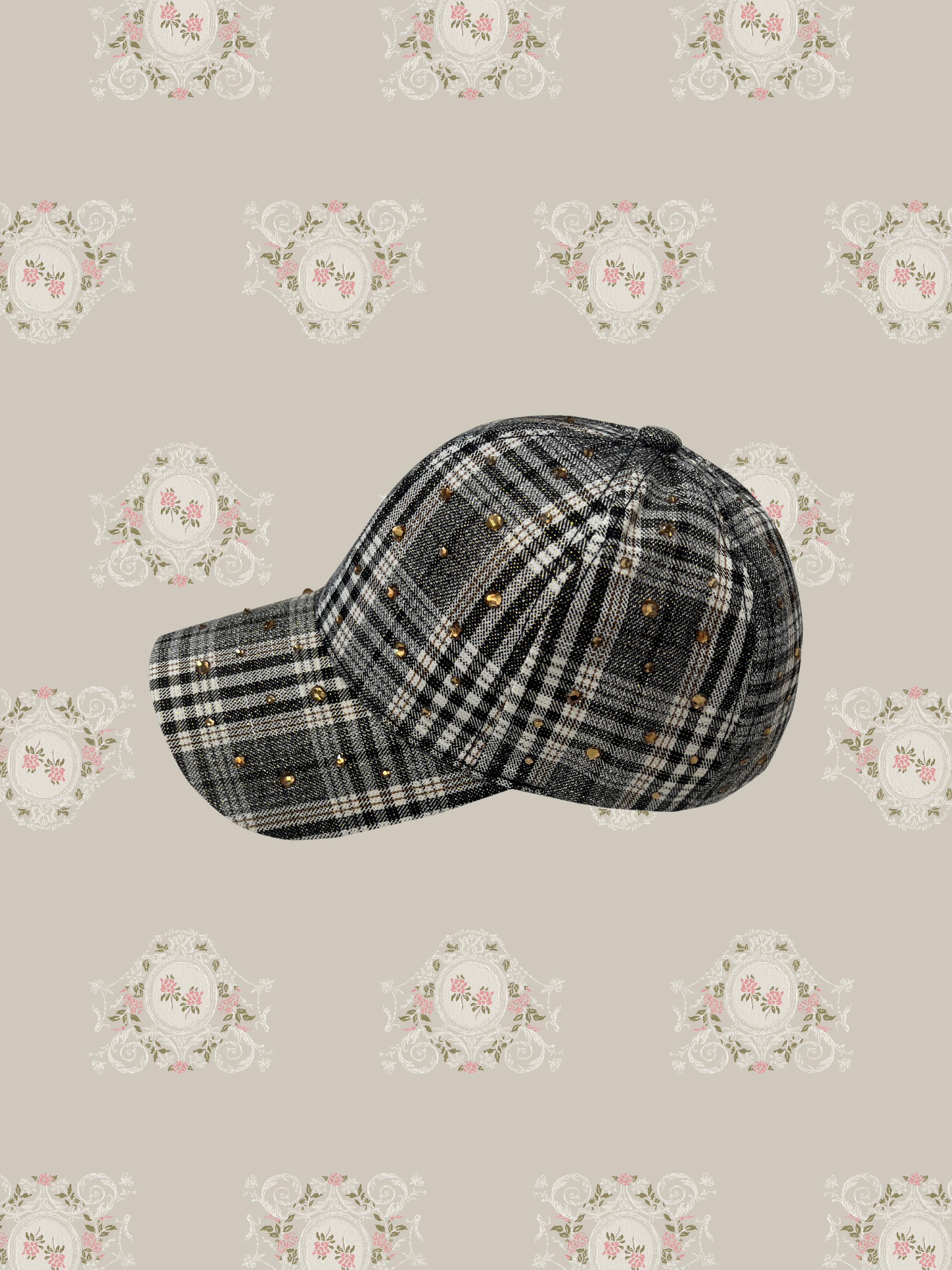 Yellow Gem Plaid Cap