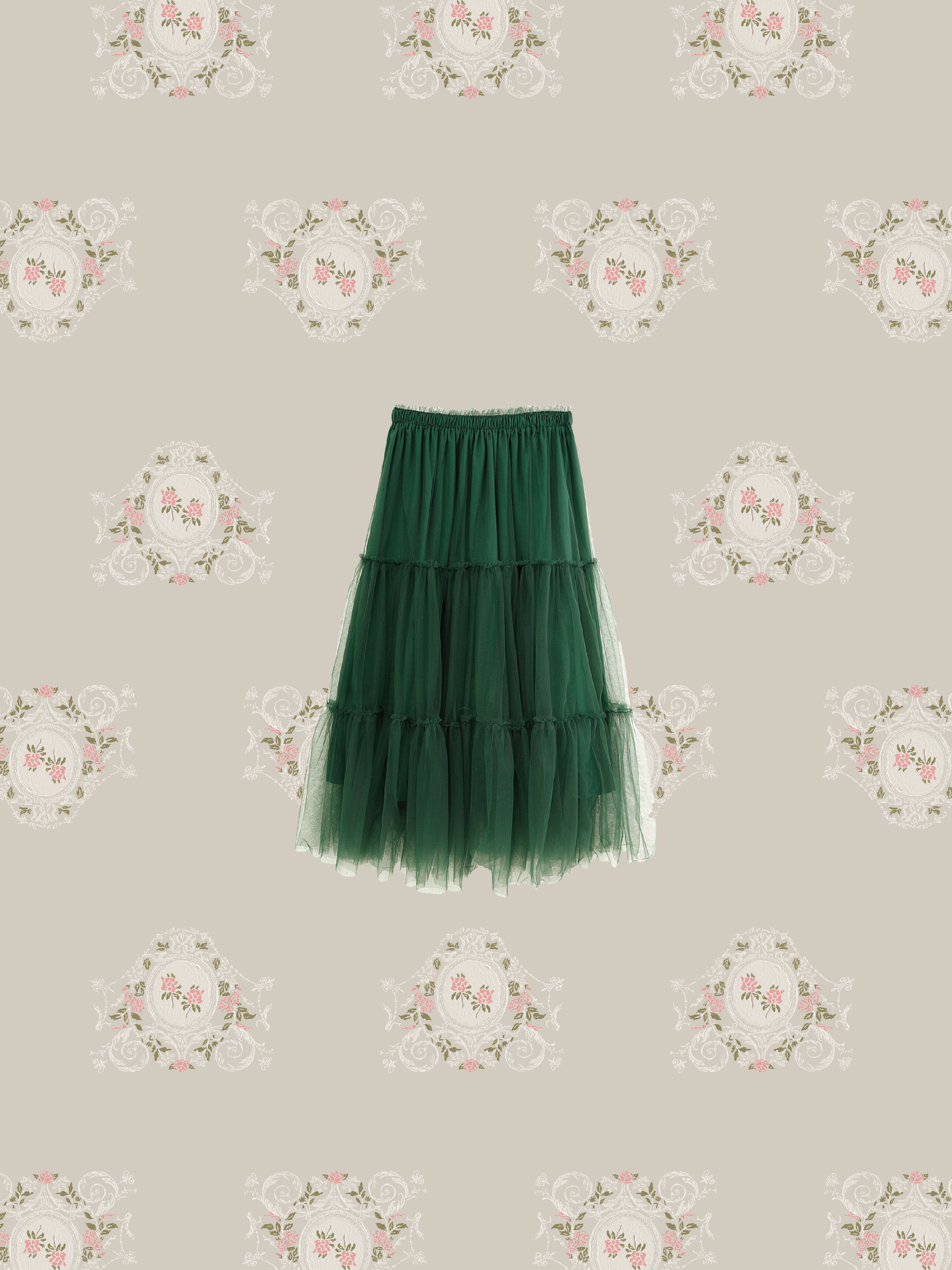 Зеленая сетчатая юбка бирюзового цвета