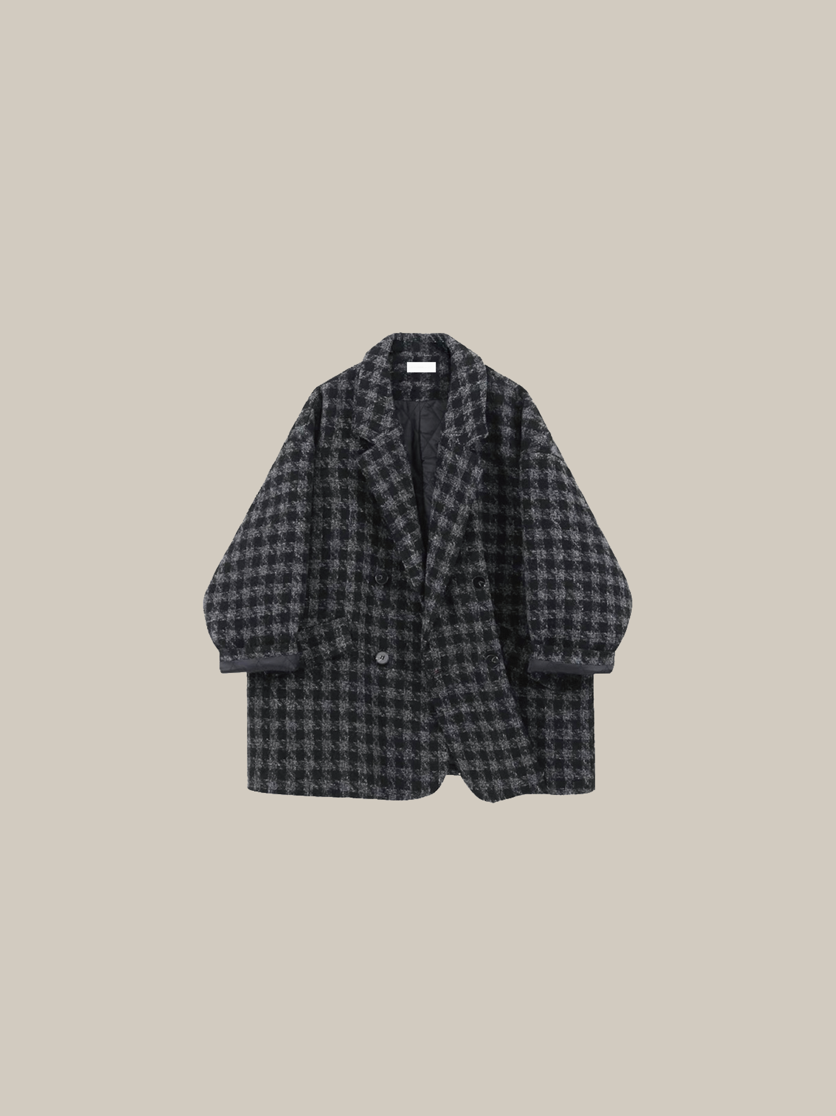 Loose Silhouette Check Coat