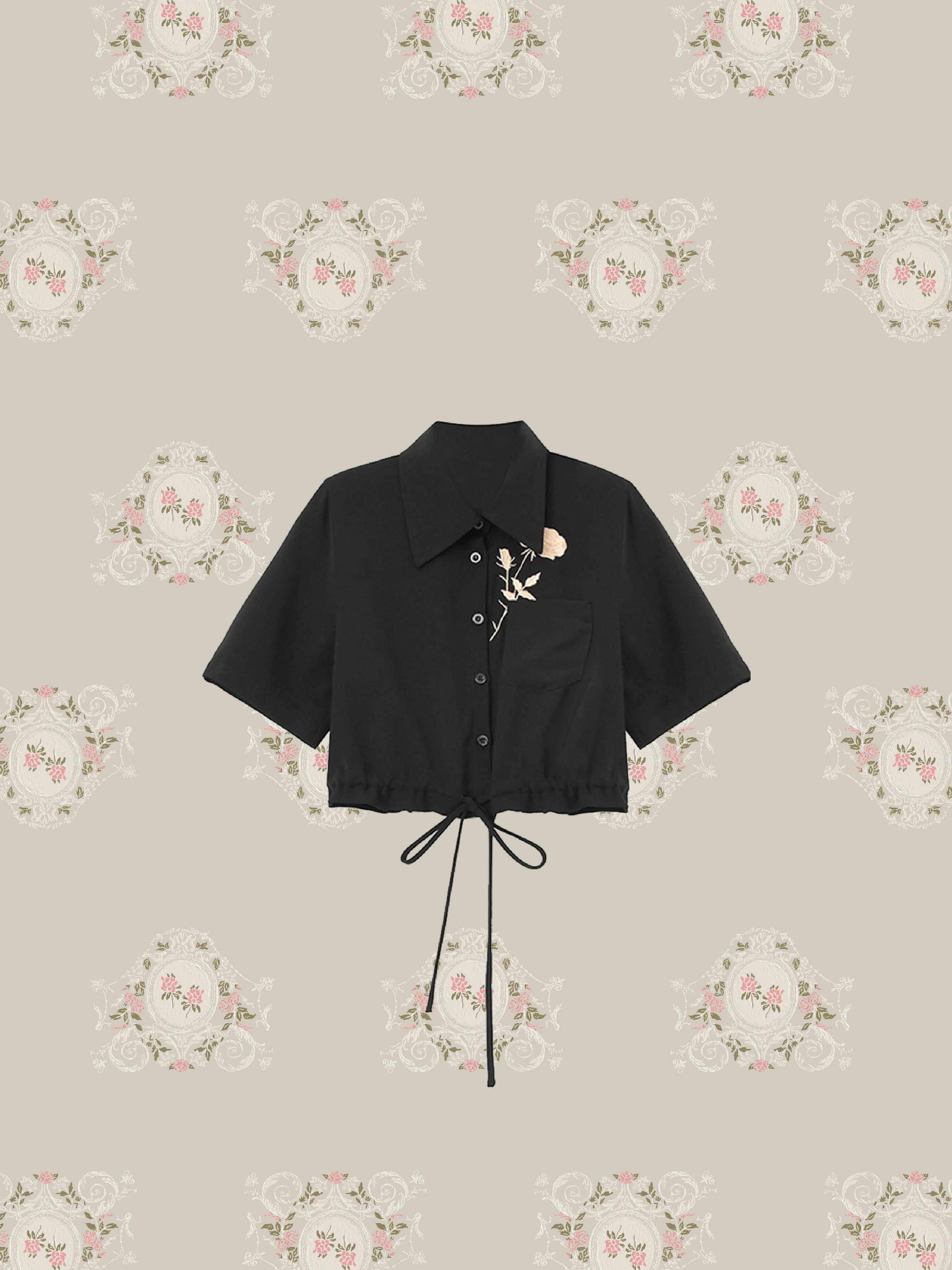 Rose Embroidered Shirt