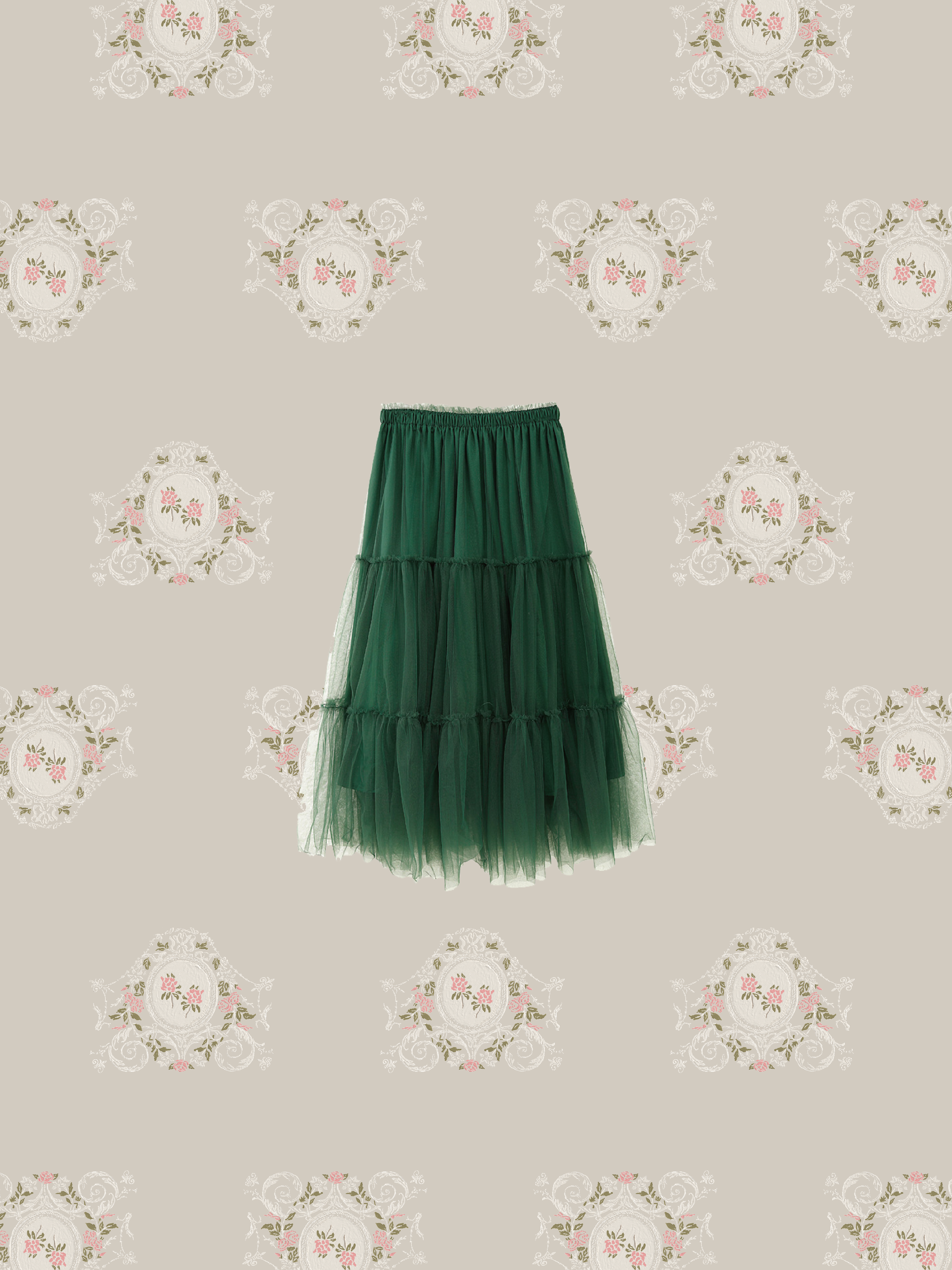 Зеленая сетчатая юбка бирюзового цвета