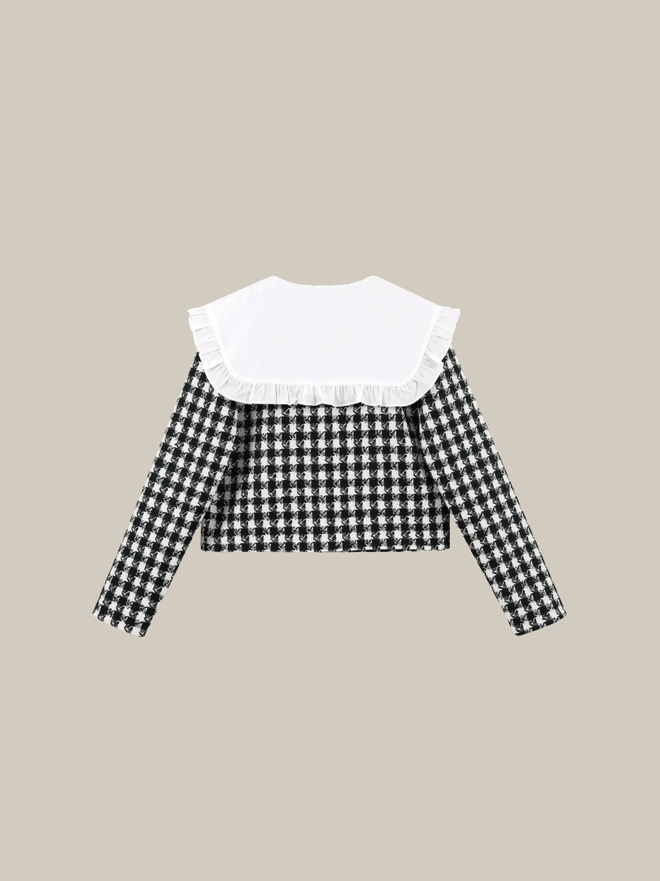 Doll Collar Houndstooth Coat