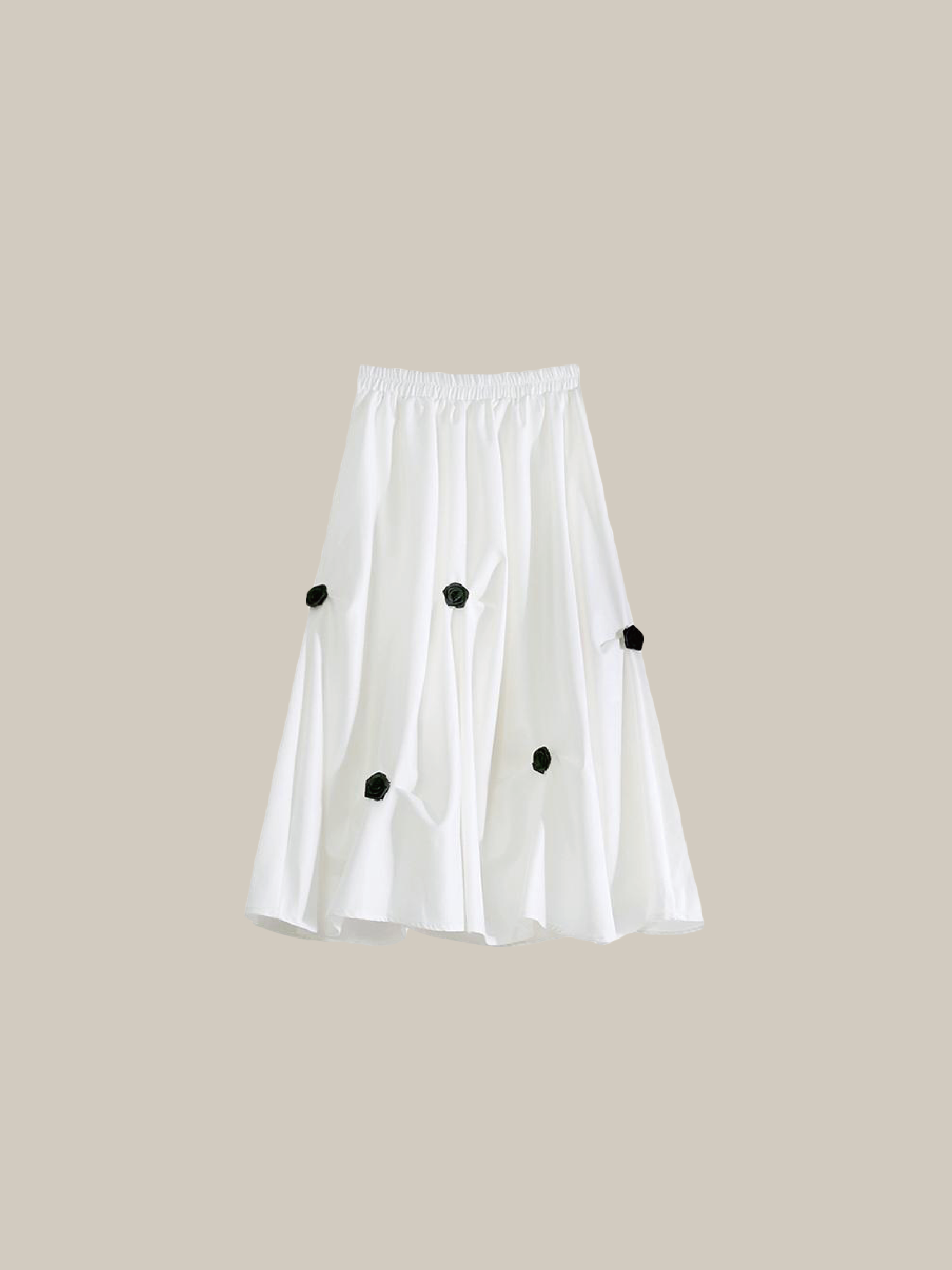 Floral Applique Pleat Skirt