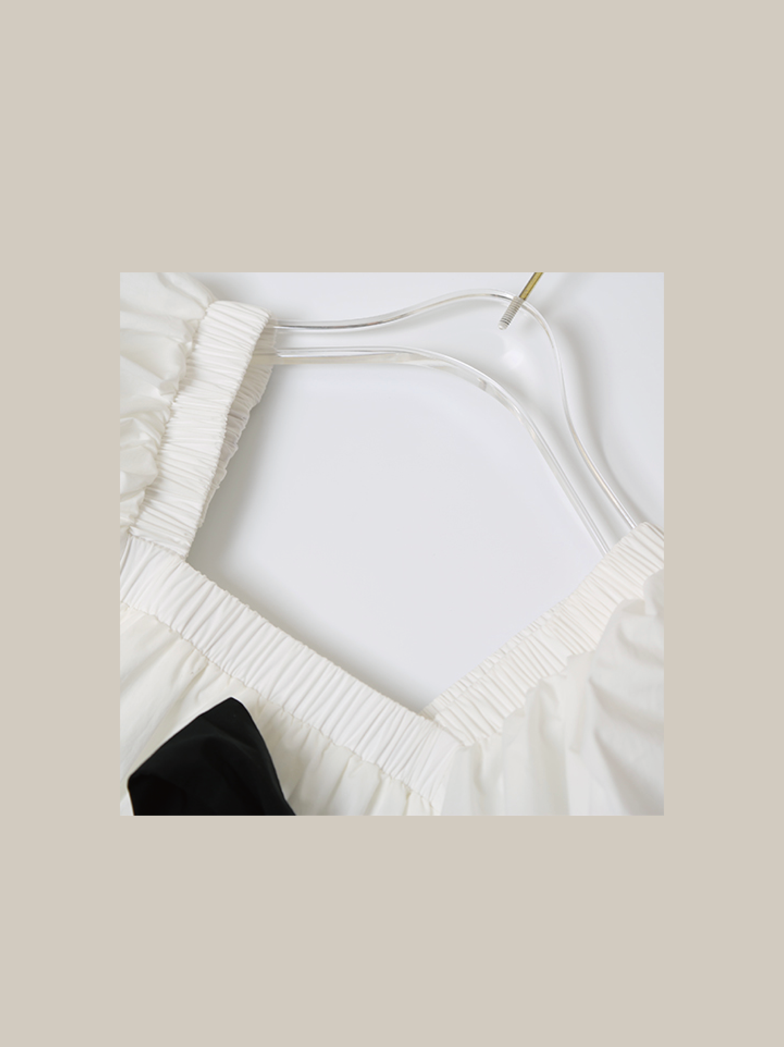 White Puff Ribbon Volume Dress