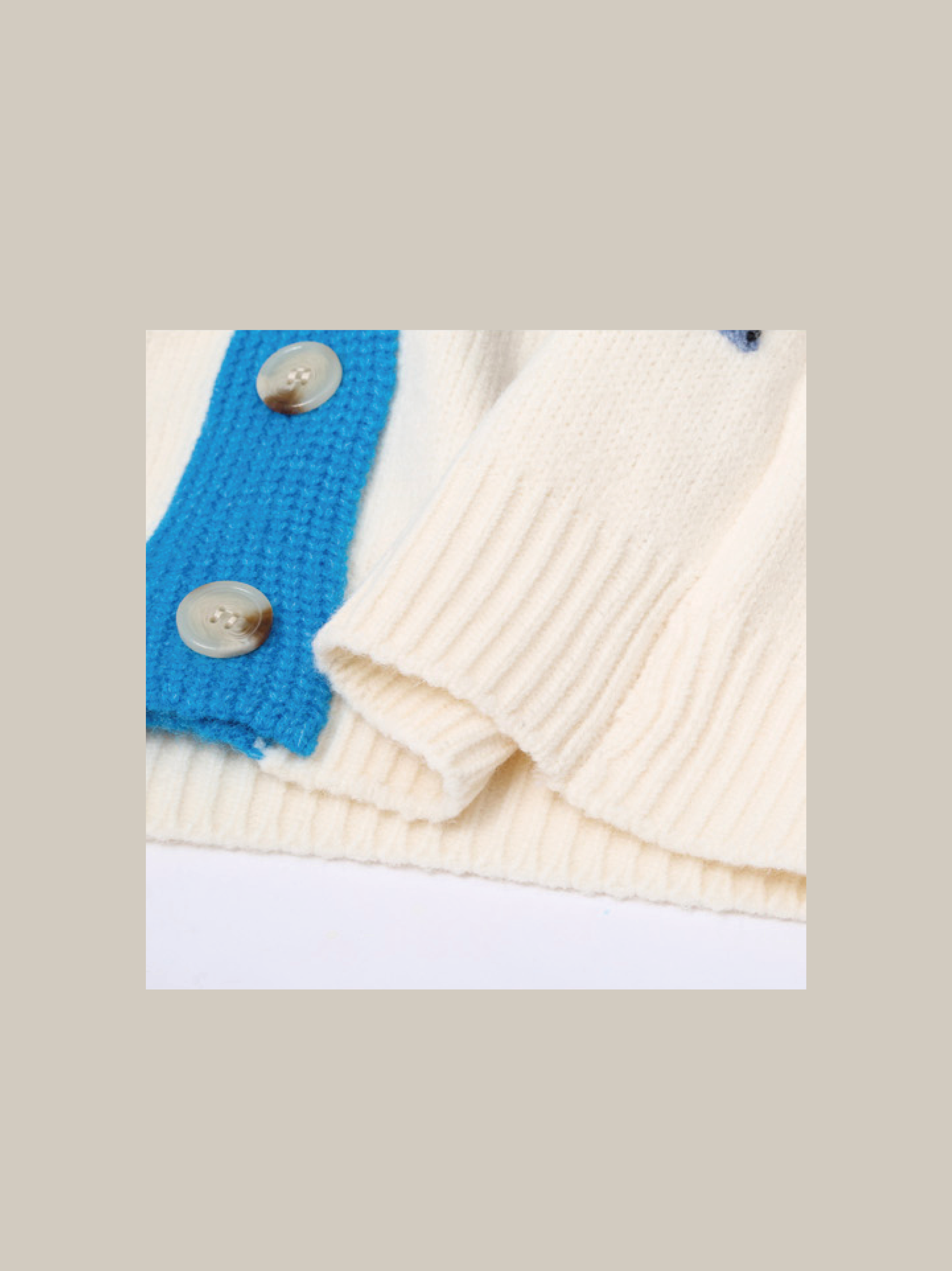 Patchwork Design Knit Cardigan