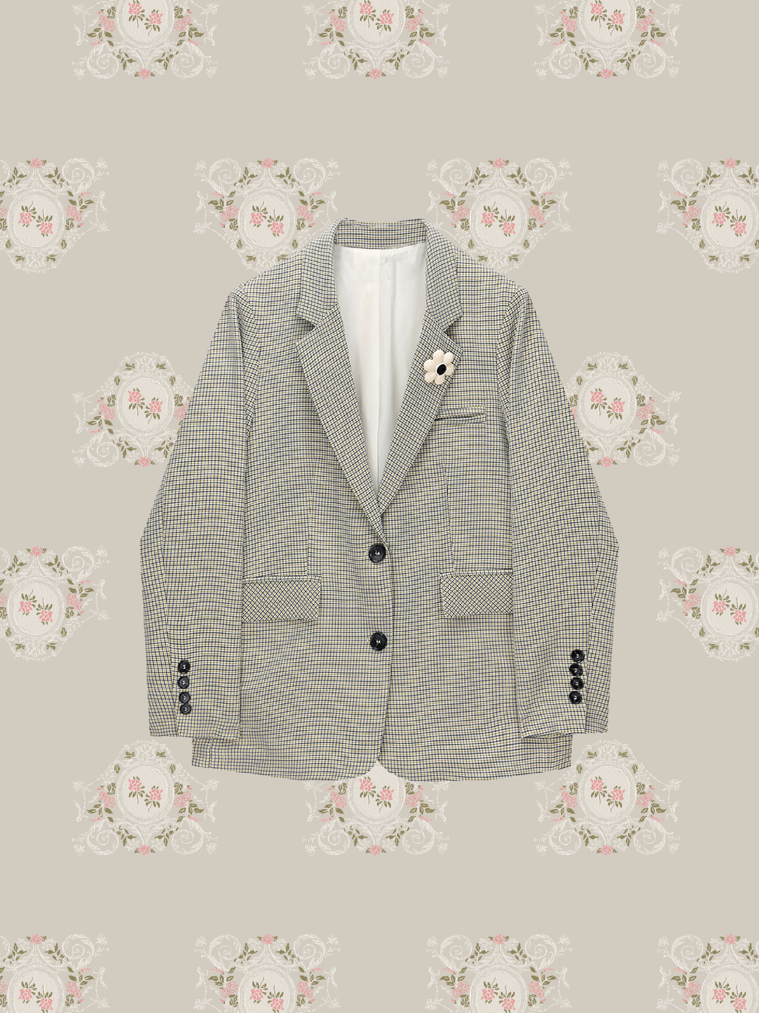 Daisy Plaid Suit Jacket
