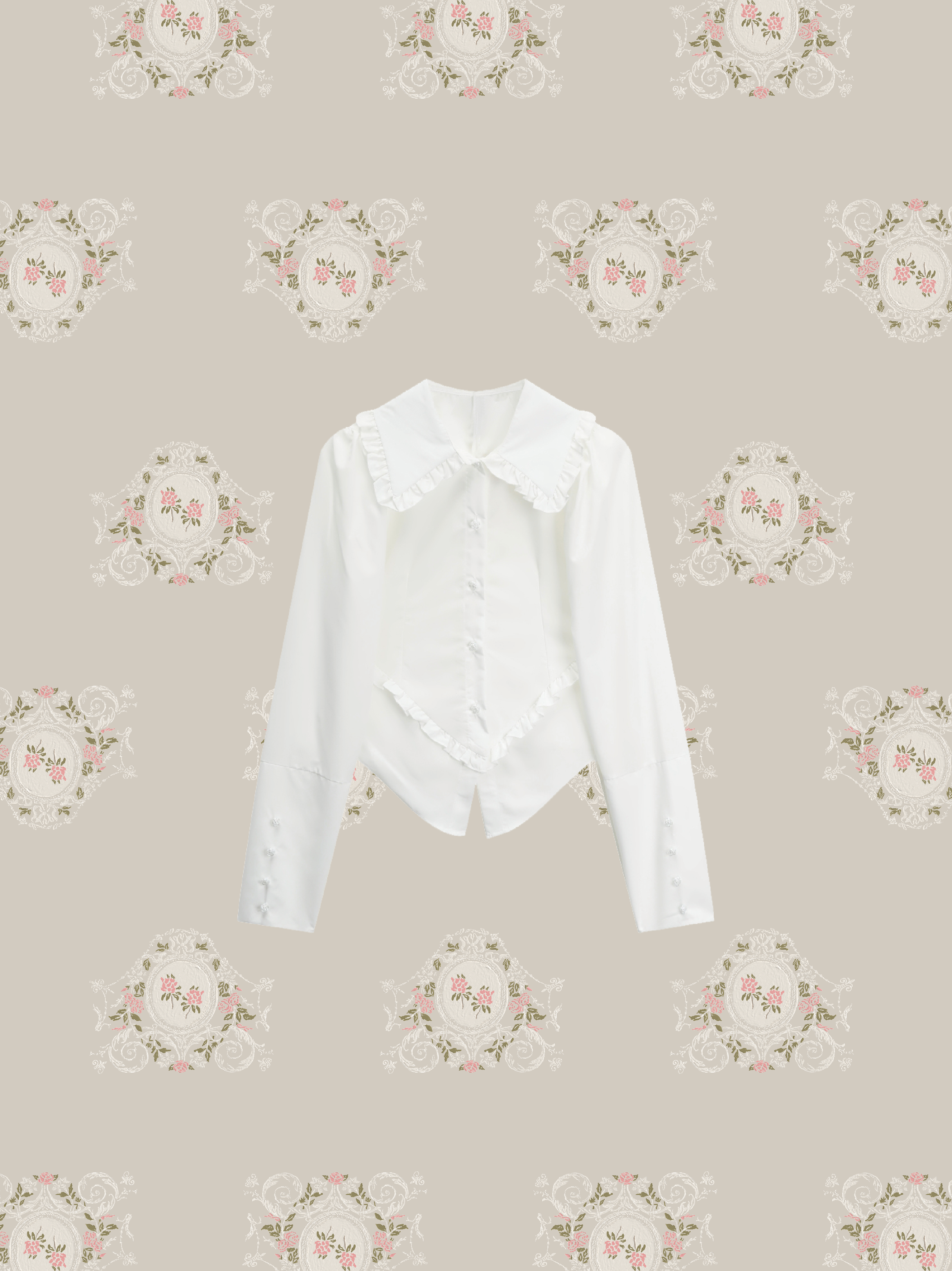Fitted Baby Collar White Shirt