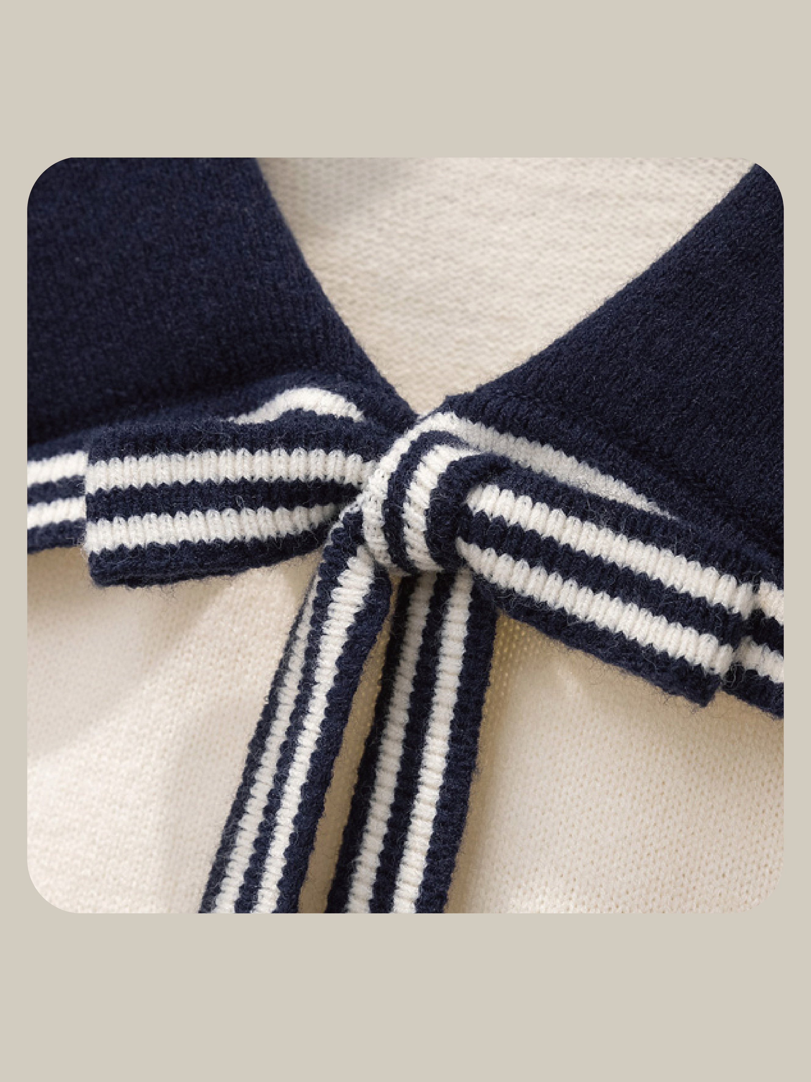 Bi-Color Sailor Collar Knitwear