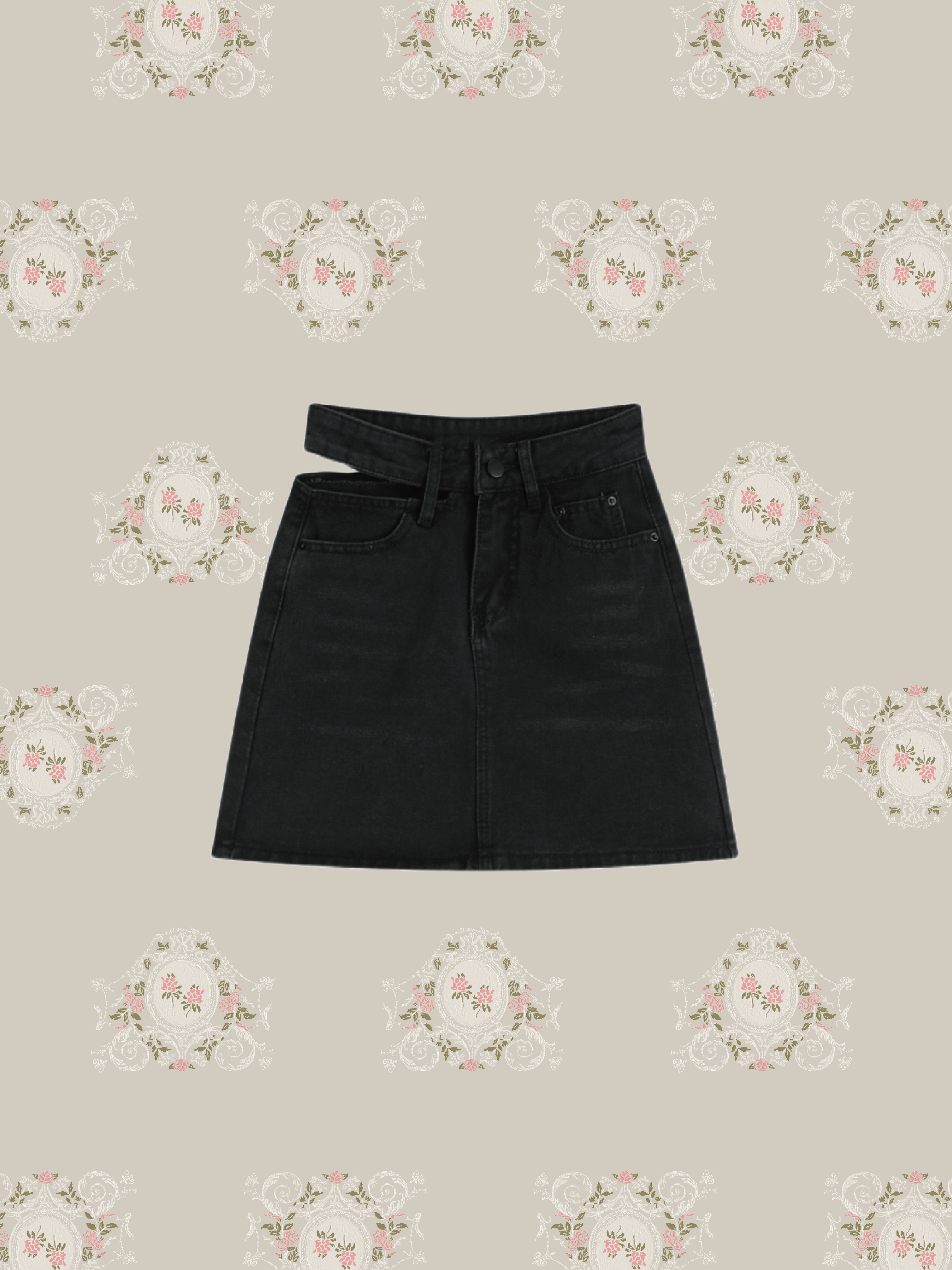 A-Type Denim Short Skirt