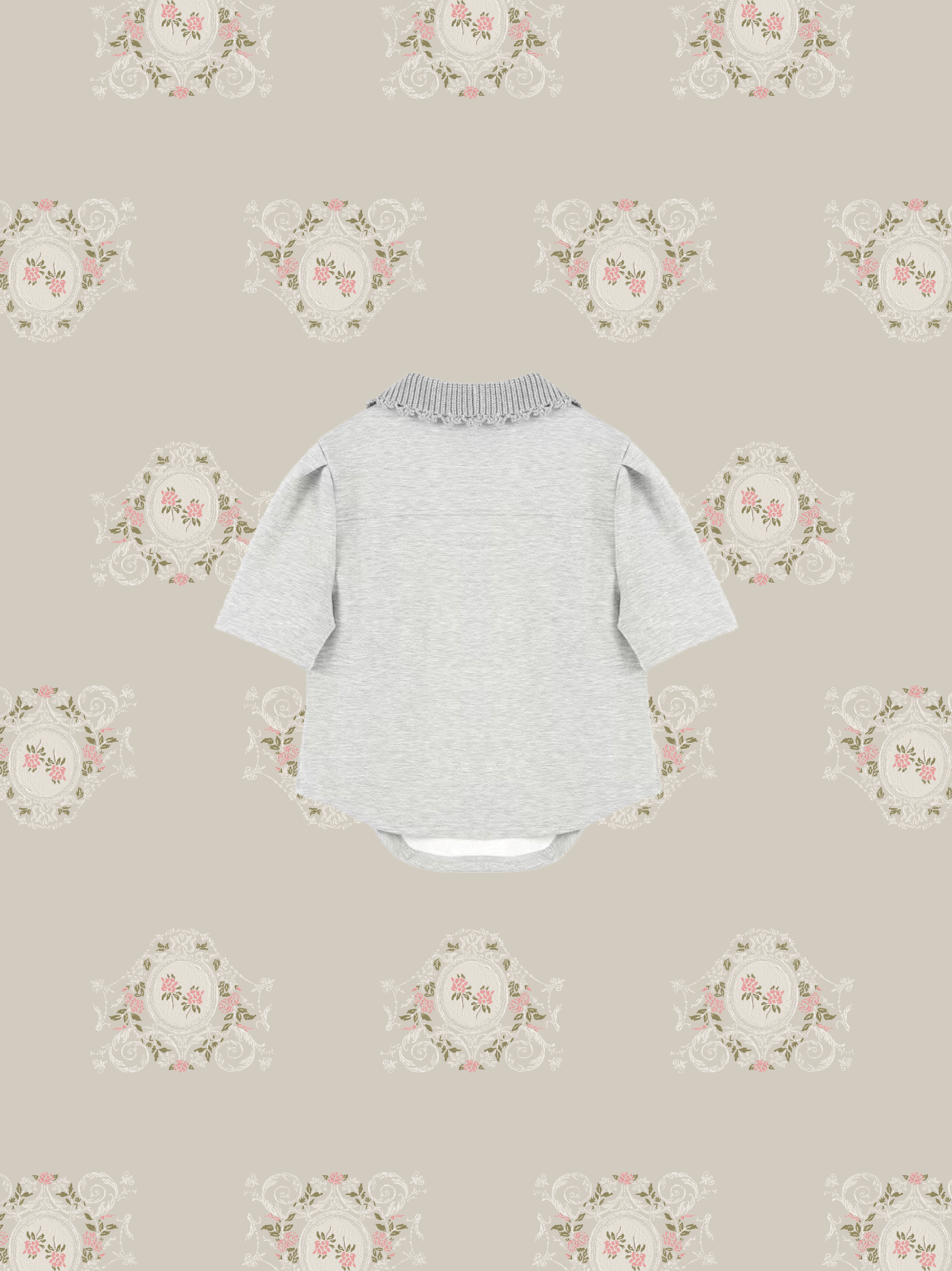 Knit Embroidery Collar T-Shirt