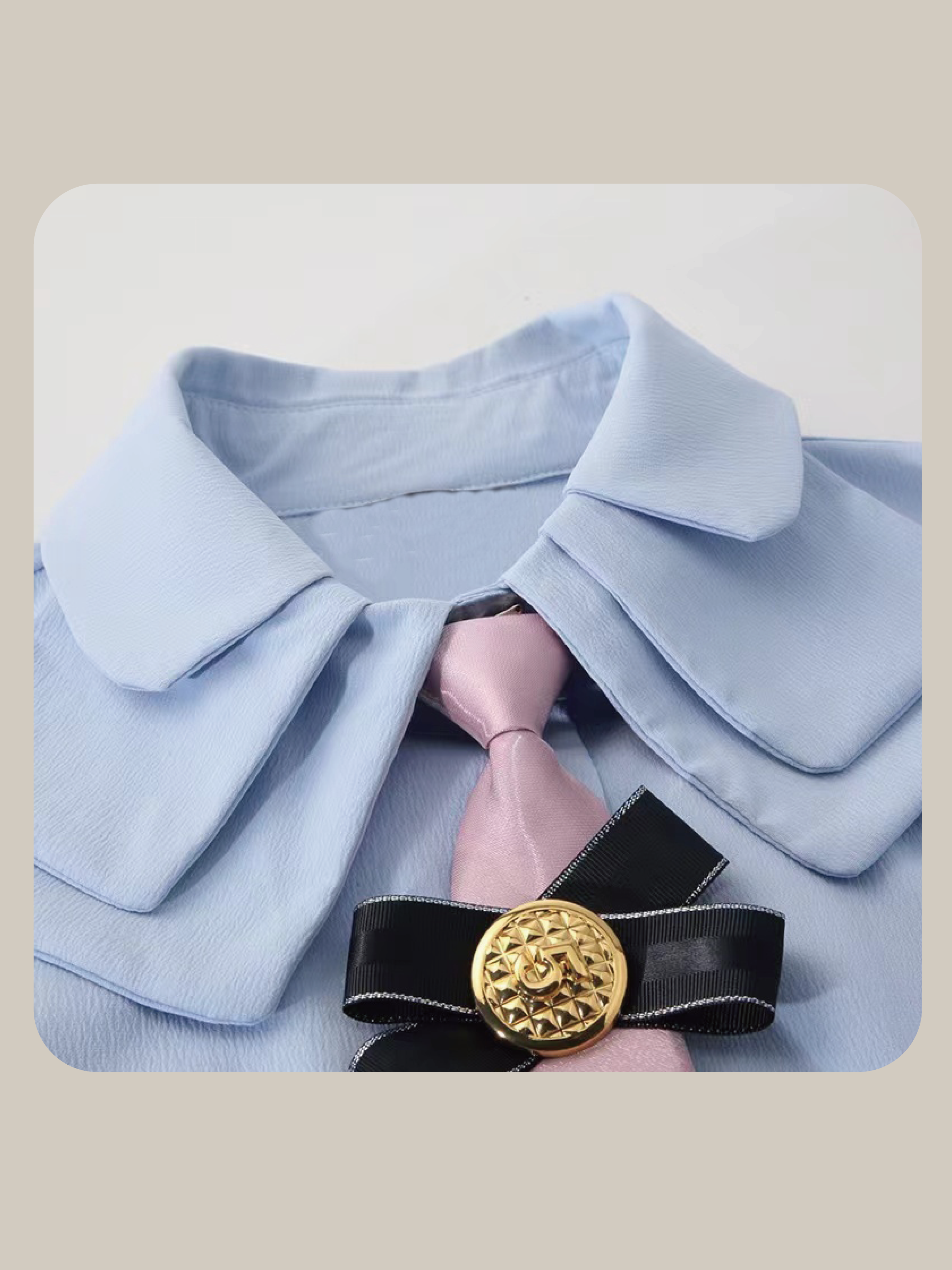 Sweet Ribbon Tie Deco Shirt