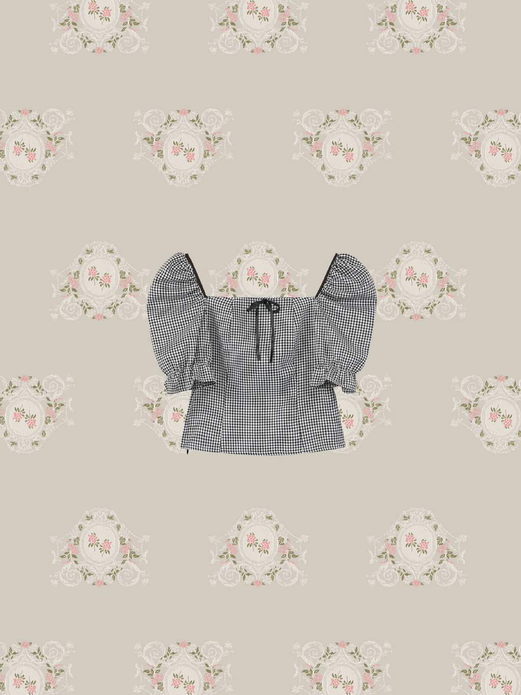 Off-Shoulder Gingham Short Top Off-Shoulder Gingham Short Top