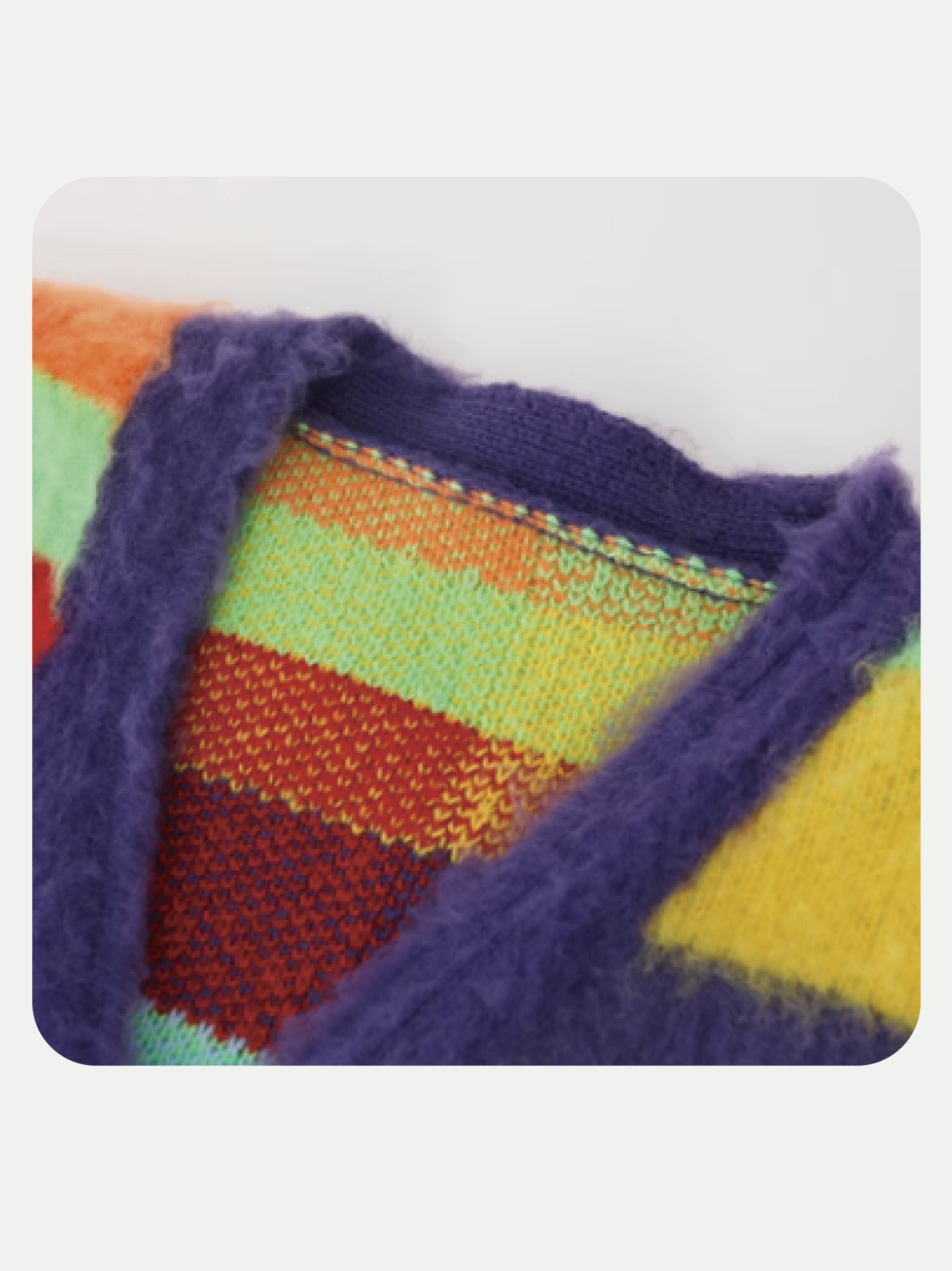 Rainbow Color Stripe Knit Set Up