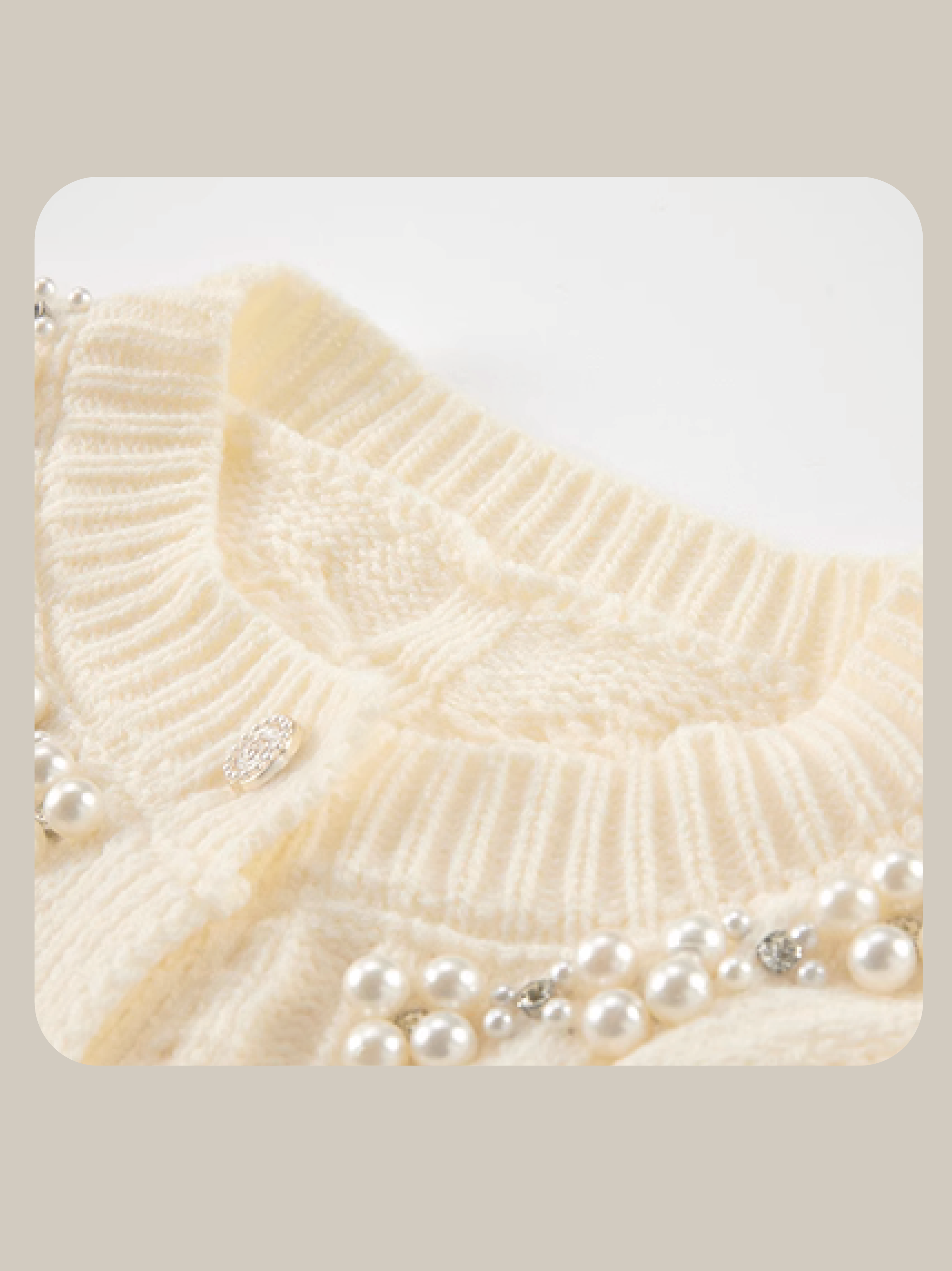 Pearl Deco Rib Knit Ballet Cardigan パールデコリブニットカーディガン
